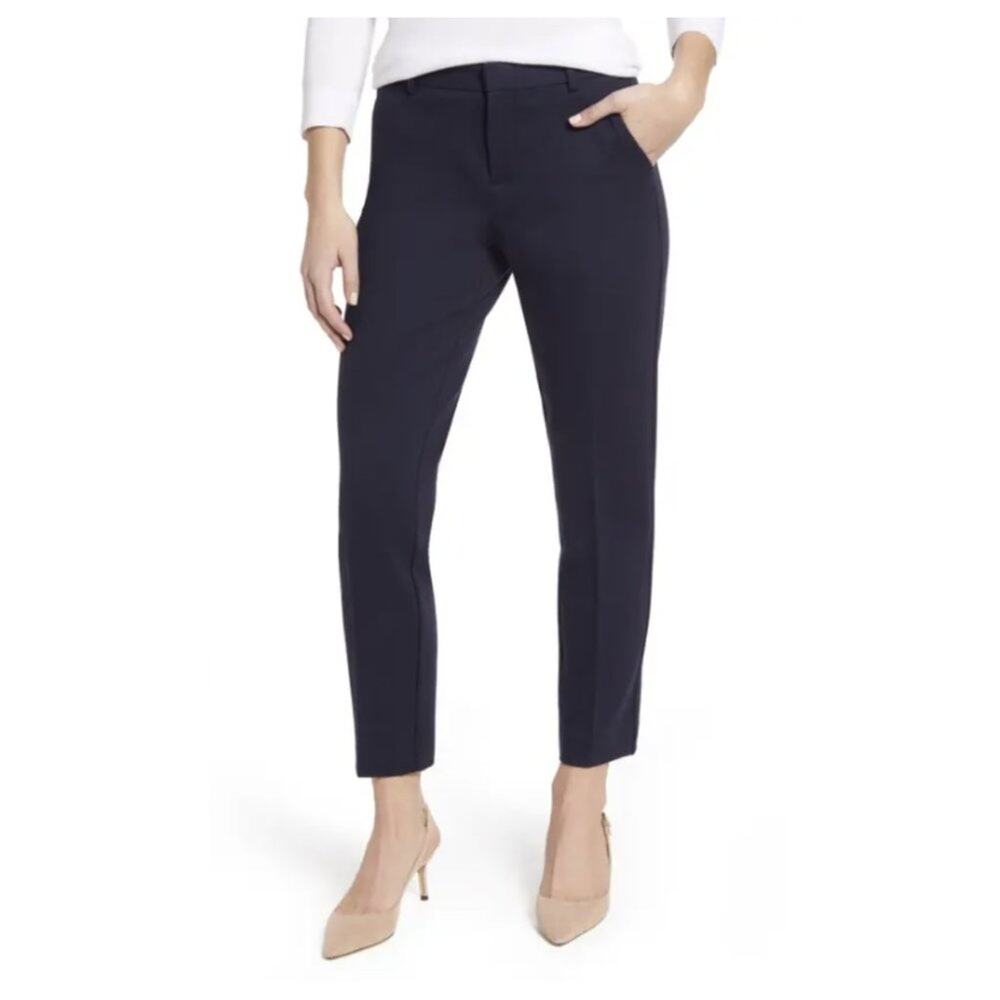 Vince Camuto Women's Slim Leg Tech Ponte Ankle Pants Classic Navy Size 6